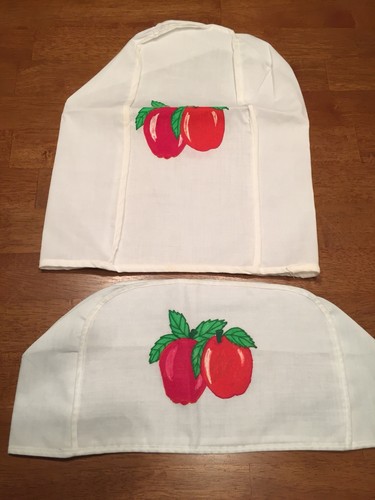 Vintage Appliance covers, Apple design, Toaster, Mixer White with Red Excellent