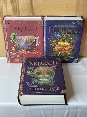 Cornelia Funke Lot All 3 Inkheart Trilogy Hardcovers Inkspell Inkheart Inkdeath