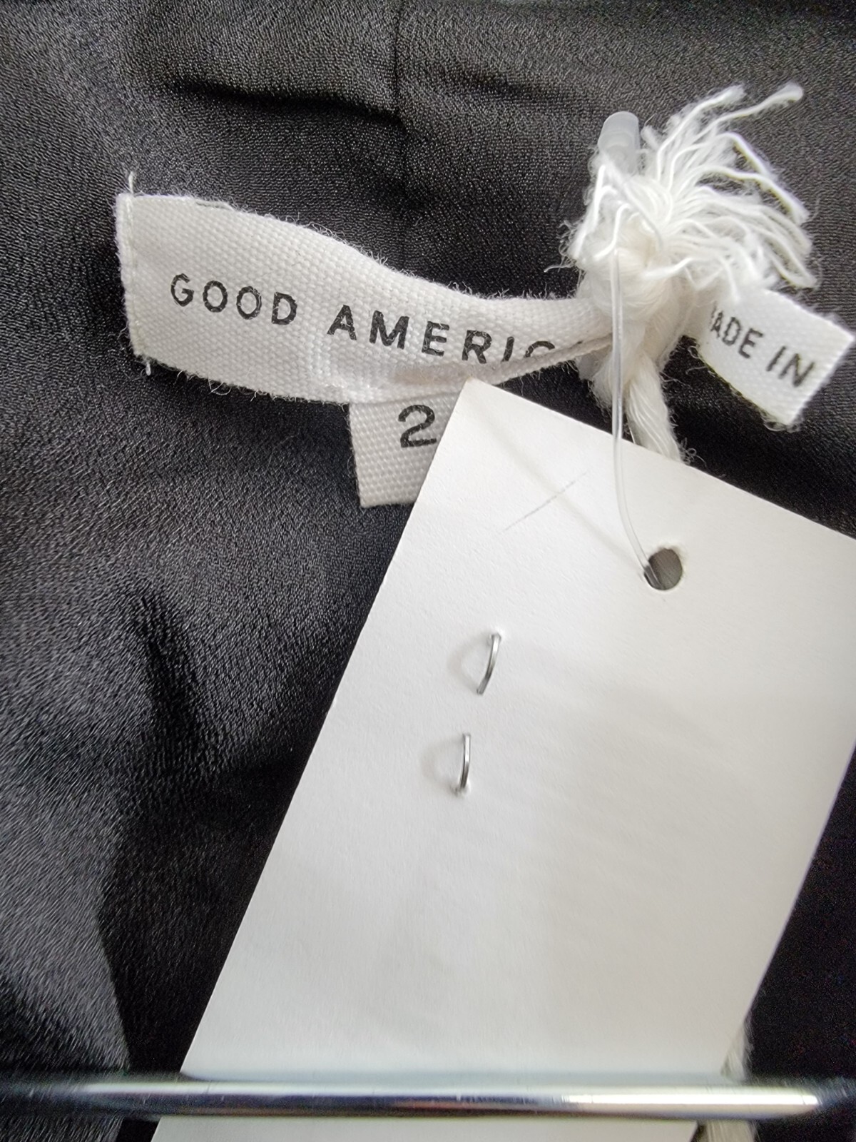 Good American The Boss 2.0 Double Breasted Blazer Women's 2 Black Button Front - Picture 12 of 20