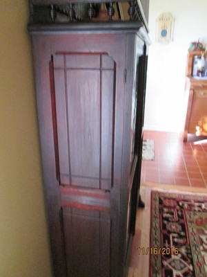 Walnut  Book case ( EASTLAKE) 1870's  with Glass double doors - Victorian
