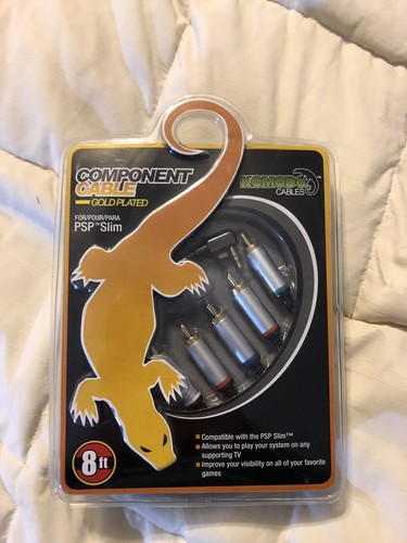 NEW KOMODO COMPONENT CABLE GOLD PLATED PSP PLAYSTATION PORTABLE SLIM A/V CORDS