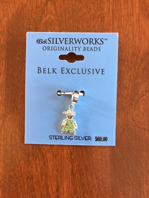 STERLING SILVER YOUNG CHILD / BOY CHARM PENDANT - PERIDOT  - BELK SILVERWORKS