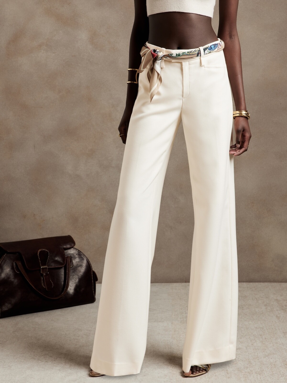 Широкие шерстяные брюки Banana Republic Lido 6 P Transition Cream White 748575 НОВИНКА, Цвет слоновой кости, Banana Republic
