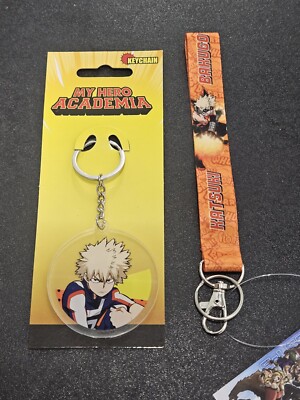 My Hero Academia Bakugo Acrylic Keychain & Wrist Lanyard Lot Anime