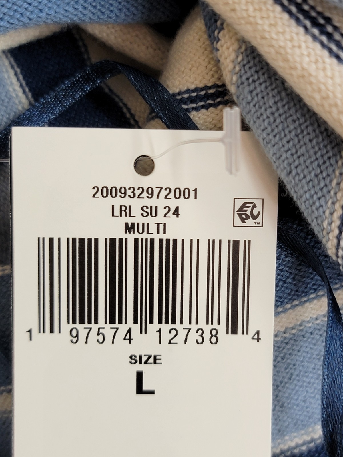 Lauren Ralph Lauren Striped Off-the-Shoulder Sweater Top Women L Multi Pullover - Picture 17 of 17