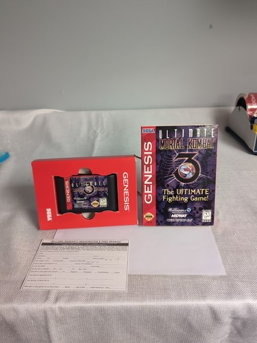 Ultimate Mortal Kombat 3- Sega Genesis Game With Box & Reg