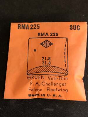 SUC Rocket Crystal RMA 225 for GRUEN Veri-Thin - 21.8 x 21.8mm - New