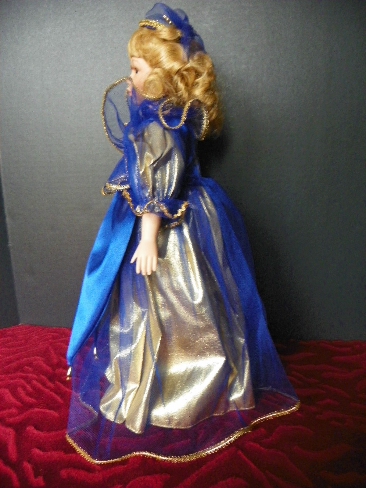 Beautiful princess doll in blue with tool 17 inches tall