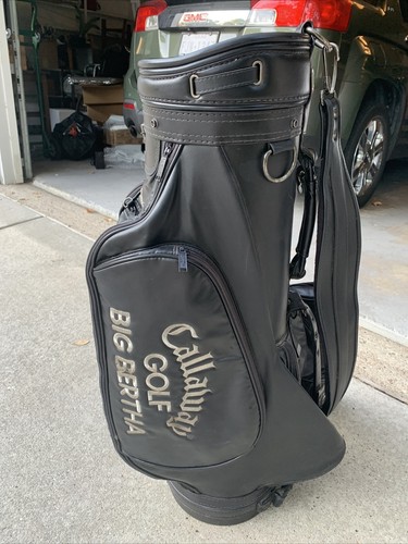 dn1 Callaway GOLF BAG オールレザー 黒 Vintage Callaway Big Bertha Hawkeye Black Leather Staff 6