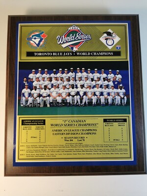 Boxed 1992 Toronto Blue Jays World Series Championship Team Plaque 13 x 16