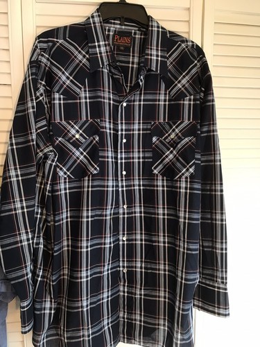 Lot Of 2 Ely Cattleman/Plains Western Shirts Sz XL Pearl Snap Short/Long Sleeve