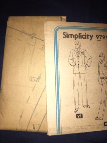 Simplicity 9791 Vtg Uncut John Weitz Mens Pants Blazer Size 42 Waist 36 Pattern