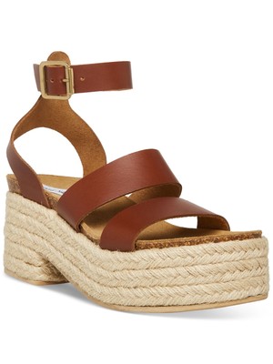 Женские коричневые эспадрильи STEVE MADDEN из кожи Келтон на платформе 2 5