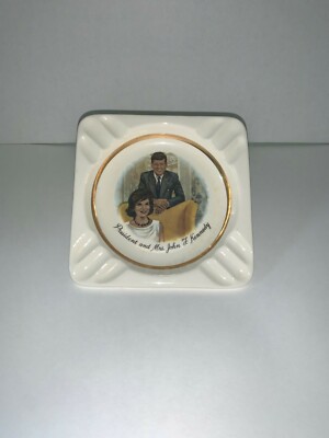 Vintage President and Mrs. John F. Kennedy Ashtray