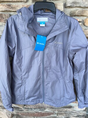 Columbia Women's Zuma Stack II Hooded Rain Jacket Coat LS Purple M XL XXL NWT