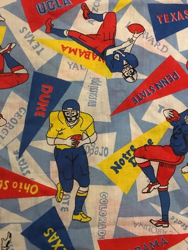 Vintage 60’s 70’s College Football Fabric - 44” X 104”