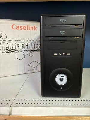 New Vintage Retro ATX Tower Computer PC Case Black MAC APPLE LOGO