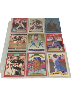 Bo Jackson Lot Of 9 MLB Baseball & Football Cards HOF