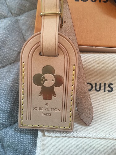 NEW Louis Vuitton Small Vachetta Luggage Tag Vivienne Doll Stamp