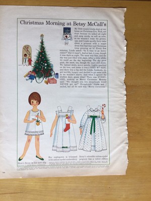 Christmas Morning at Betsy McCall's 1963 Original Vintage Page Paperdoll