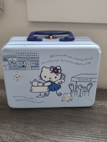 Hello Kitty Blue Angel French Cafe 2002 Metal Lunch Box