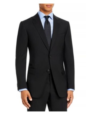 

ZEGNA Мужской черный однобортный костюмный пиджак приталенного кроя