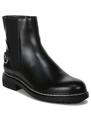 

FRANCO SARTO Женские черные кожаные ботильоны стрейч с круглым носком и наборным каблуком, размер  м, Черный, H4533L1