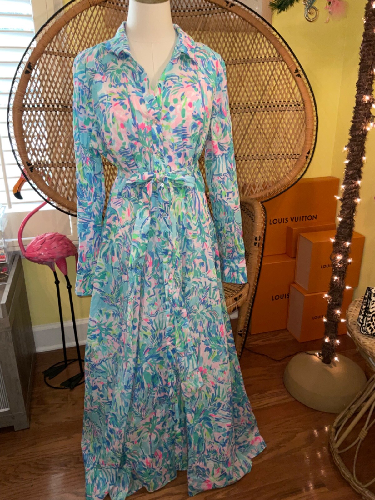 LILLY PULITZER LILLY PULITZER KALINA MIDI SHIRTDRESS CABANA COCKTAIL ? SIZE 8