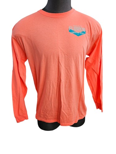 Florida Beach TShirt Men's Large Long Sleeve Flourescent Orange 🍊