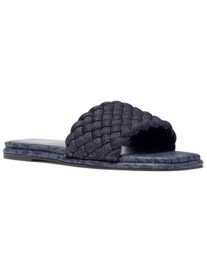 

MICHAEL KORS Женские черные плетеные сандалии Amelia Round Toe Slip On Slide, Черный, 40S1AMFA2L