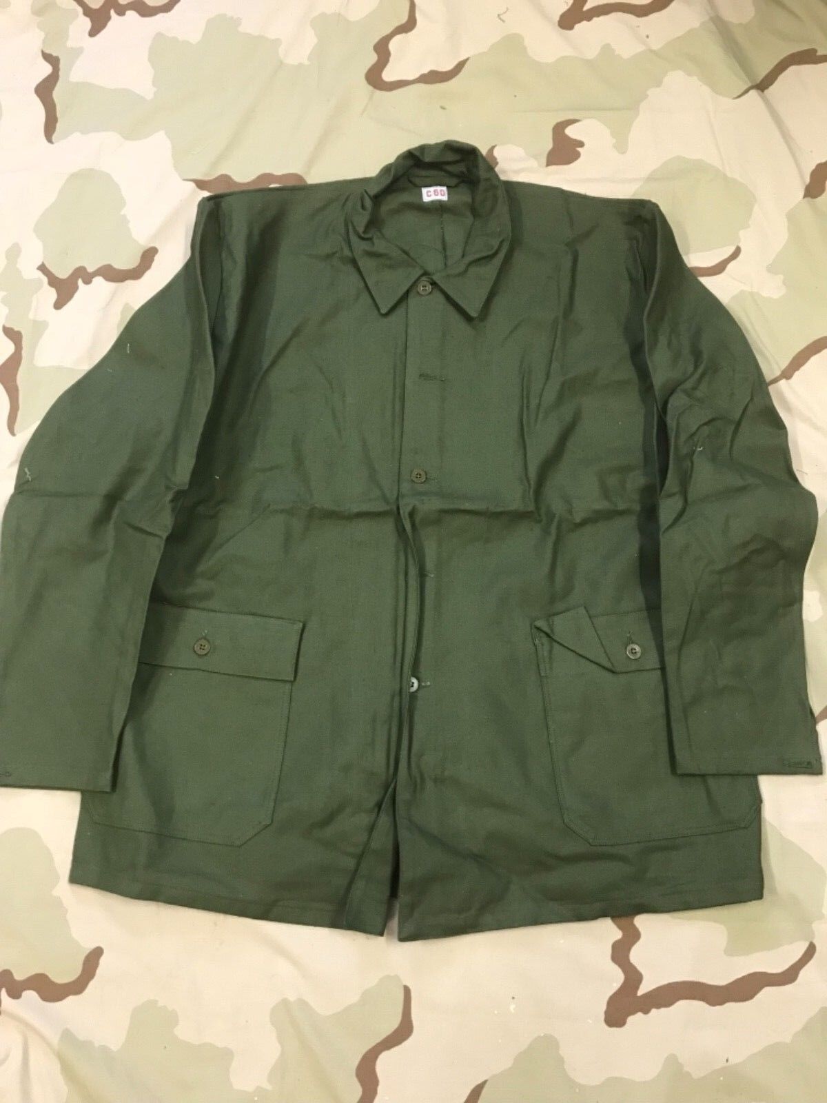 VINTAGE SWEDISH MILITARY WORK SHIRT GREEN FIELD JACKET NEW VINTAGE SWEDISH MILITARY WORK SHIRT GREEN FIELD JACKET NEW