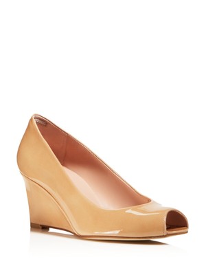 

STUART WEITZMAN Женские бежевые комфортные туфли Nuanna на танкетке с открытым носком, размер 6,5 м, Бежевый, NUANNA