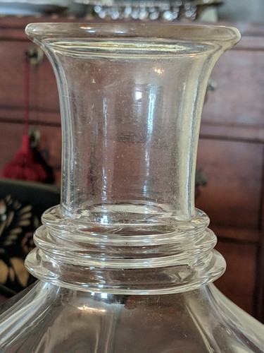 Antique Pillar Molded Glass Water Carafe Pittsburgh Rare Form 19th Century as is
