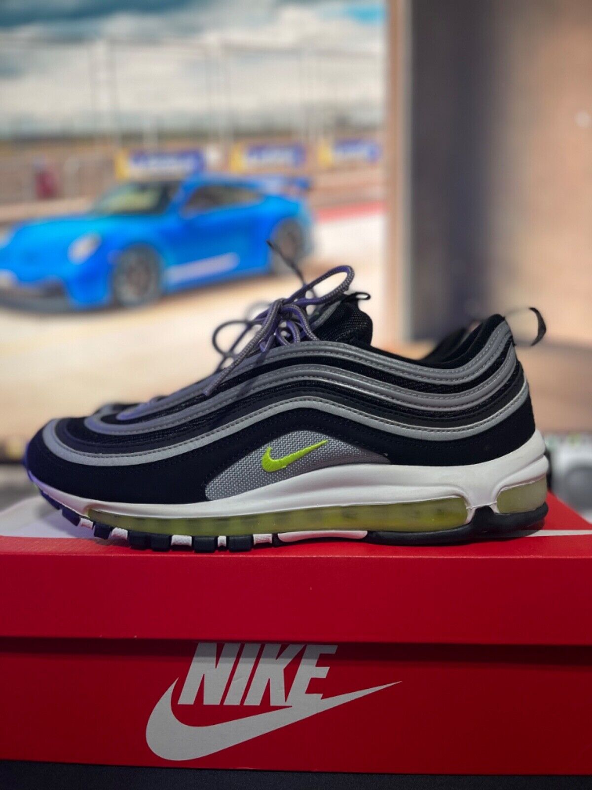 Nike Air Max 97 OG QS Japan Black Volt 921826-004 Size 10 Nike Air Max 97 OG QS Japan Black Volt 921826-004 Size 10