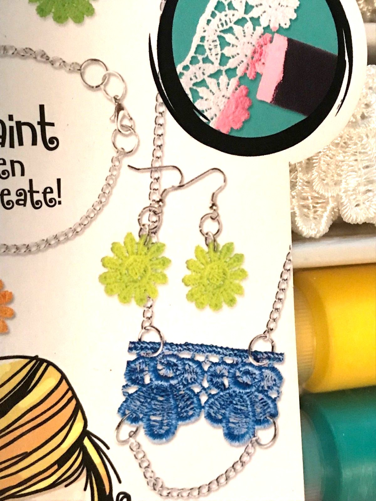 ORB FACTORY IMAGINISTA (HOBBY LOBBY) PAINT 'N LACE JEWELRY CRAFT KIT