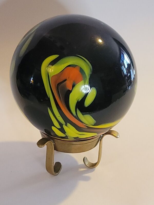 2007 Pyromania Newport Oregon Signed Studio Art Glass Large Float Ball 5.5" Diam