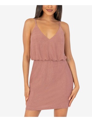 

SPECHLESS Женское розовое короткое коктейльное платье без рукавов с V-образным вырезом для юниоров, Розовый