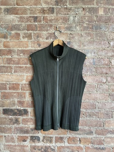 Pleats Please Issey Miyake Women's Vest, Sz 4 Green Japan | eBay