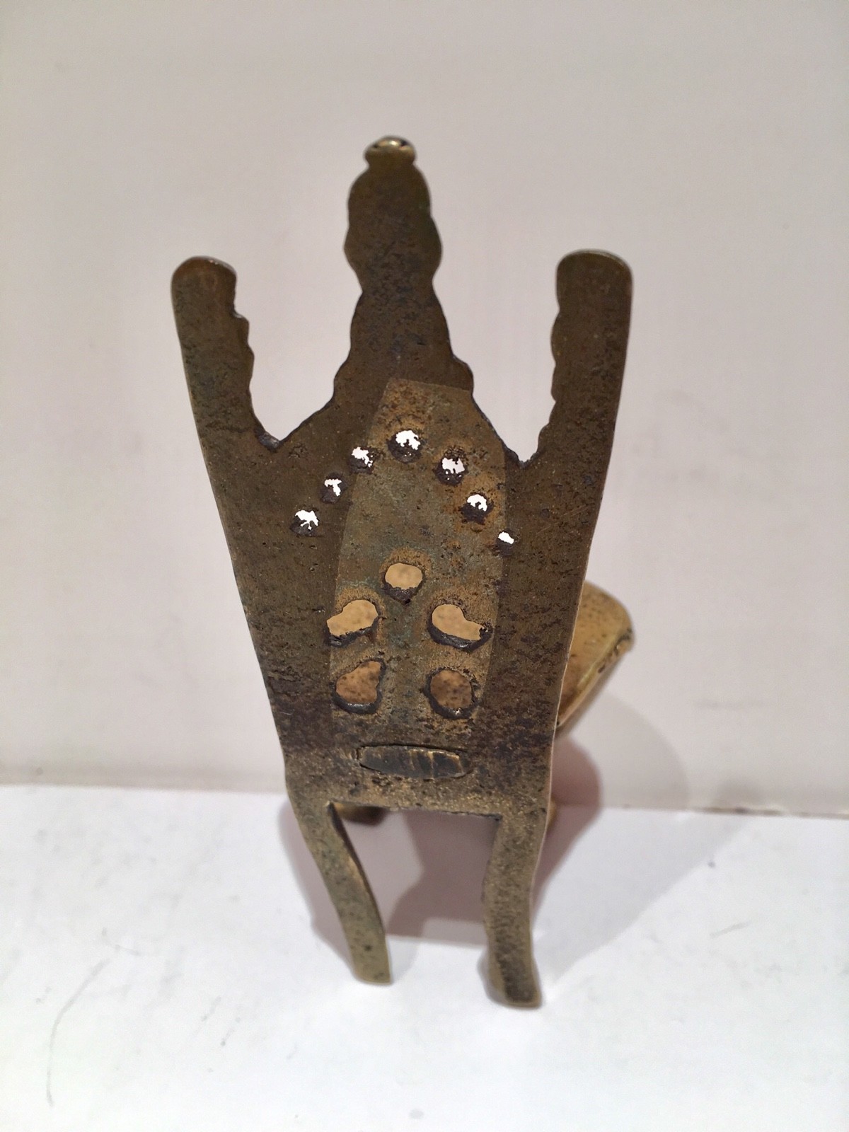 English minature Gothic revival brass chair