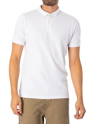 

Мужская рубашка-поло из органического пике Superdry, белая, Белый, M1110343A-01C