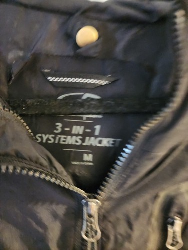 Champion Jacket Mens Medium Black 3 in 1 Systems Jacket Full Zip Hooded