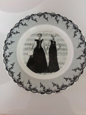 Set of 4 Fun Bones 7 1/2'' Side Plate with 2 Lady Skeletons Getting Married