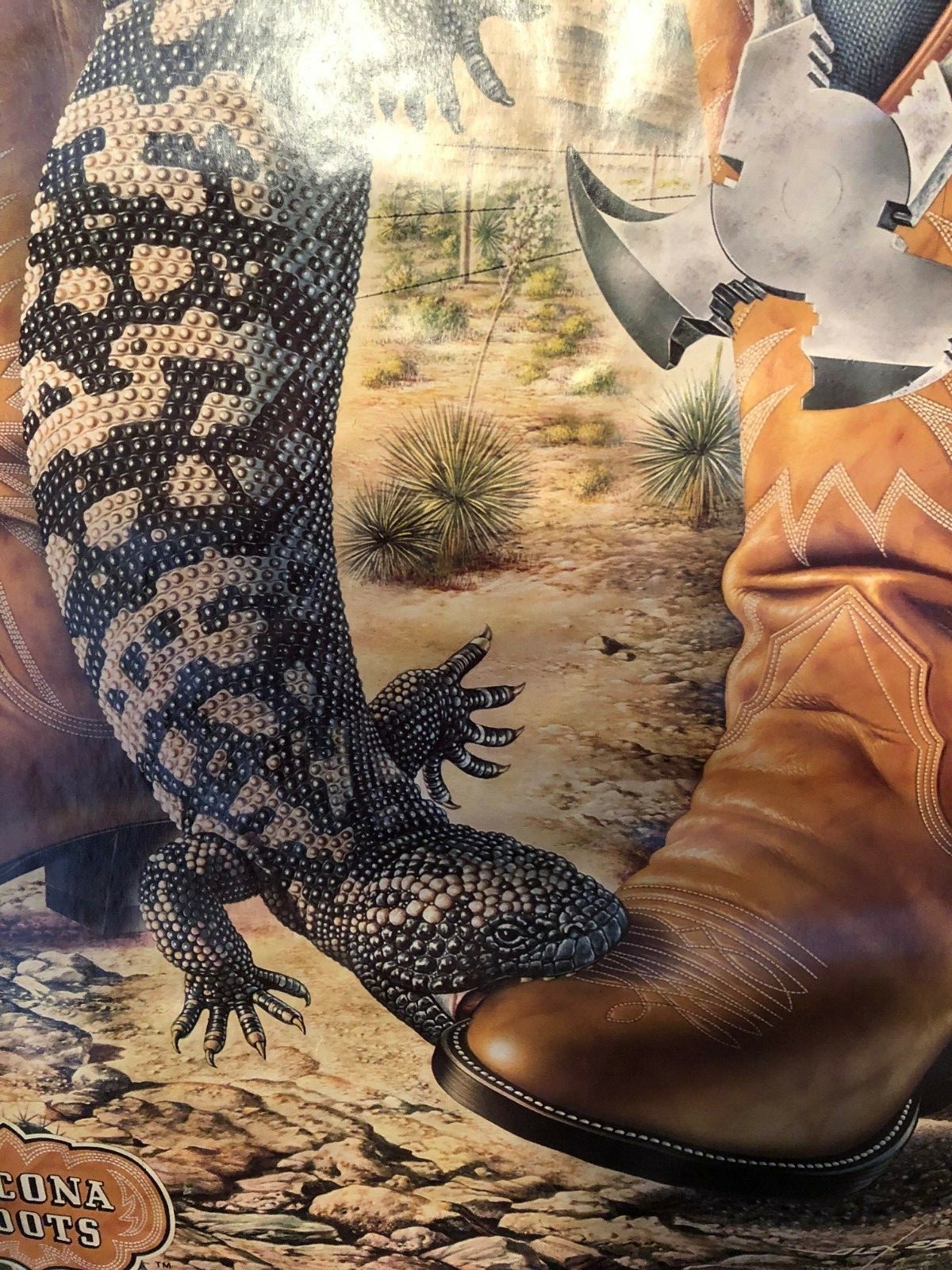 Vintage Original NOCONA BOOTS POSTER 1980 THE GILA MONSTER VERY COOL