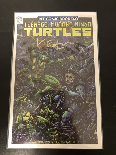Signed TMNT FCBD 2017 RE Cover Kevin Eastman Free Comic Book Day IDW