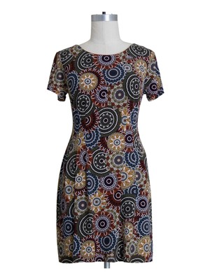 СВЯЗАННАЯ ОДЕЖДА Женское зеленое платье с коротким рукавом Short Fit + расклешенное платье Petites 4P