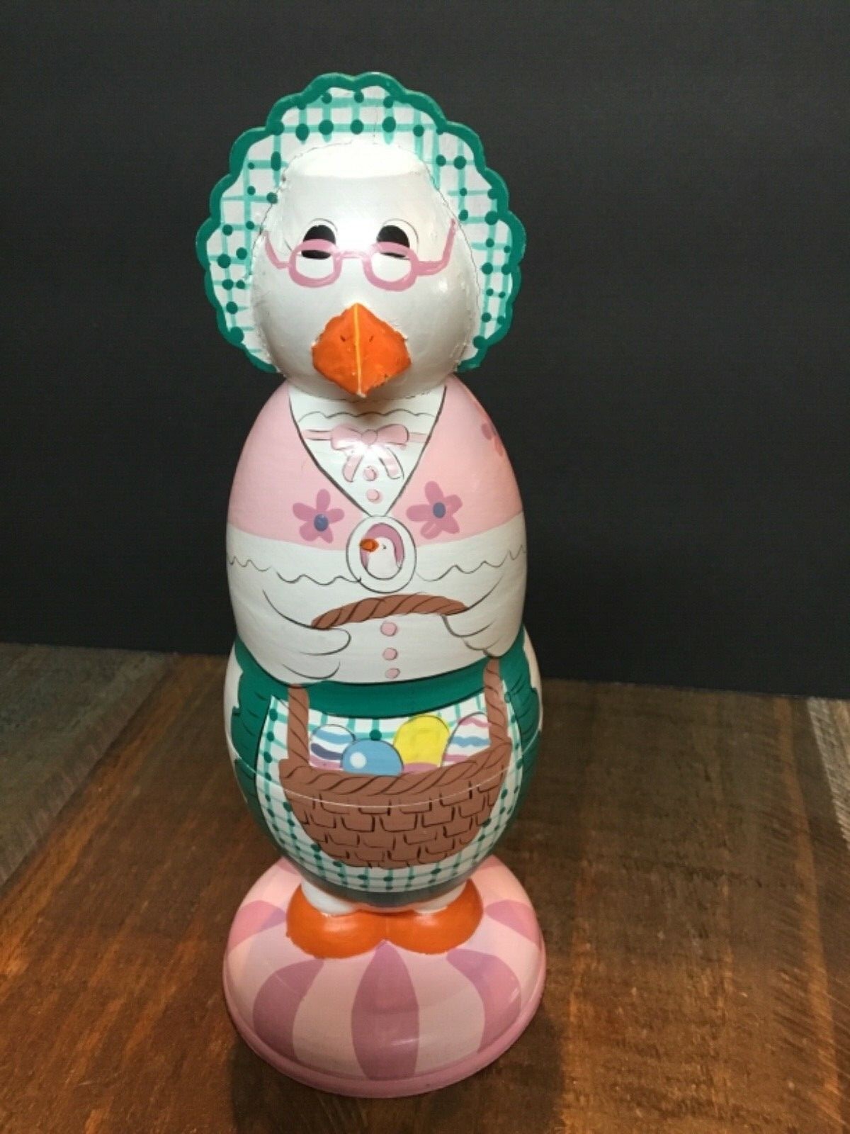 Easter Russian Nesting Dolls Wooden Stacking 3 Chicks & egg