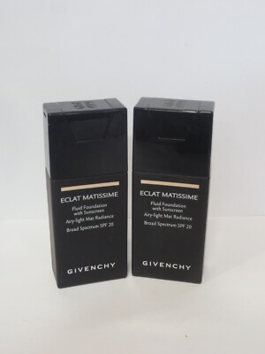 GIVENCHY ECLAT MATISSIME FLUID FOUNDATION SPF 20 #8 MAT AMBER 1 OZ (LOT OF 2)