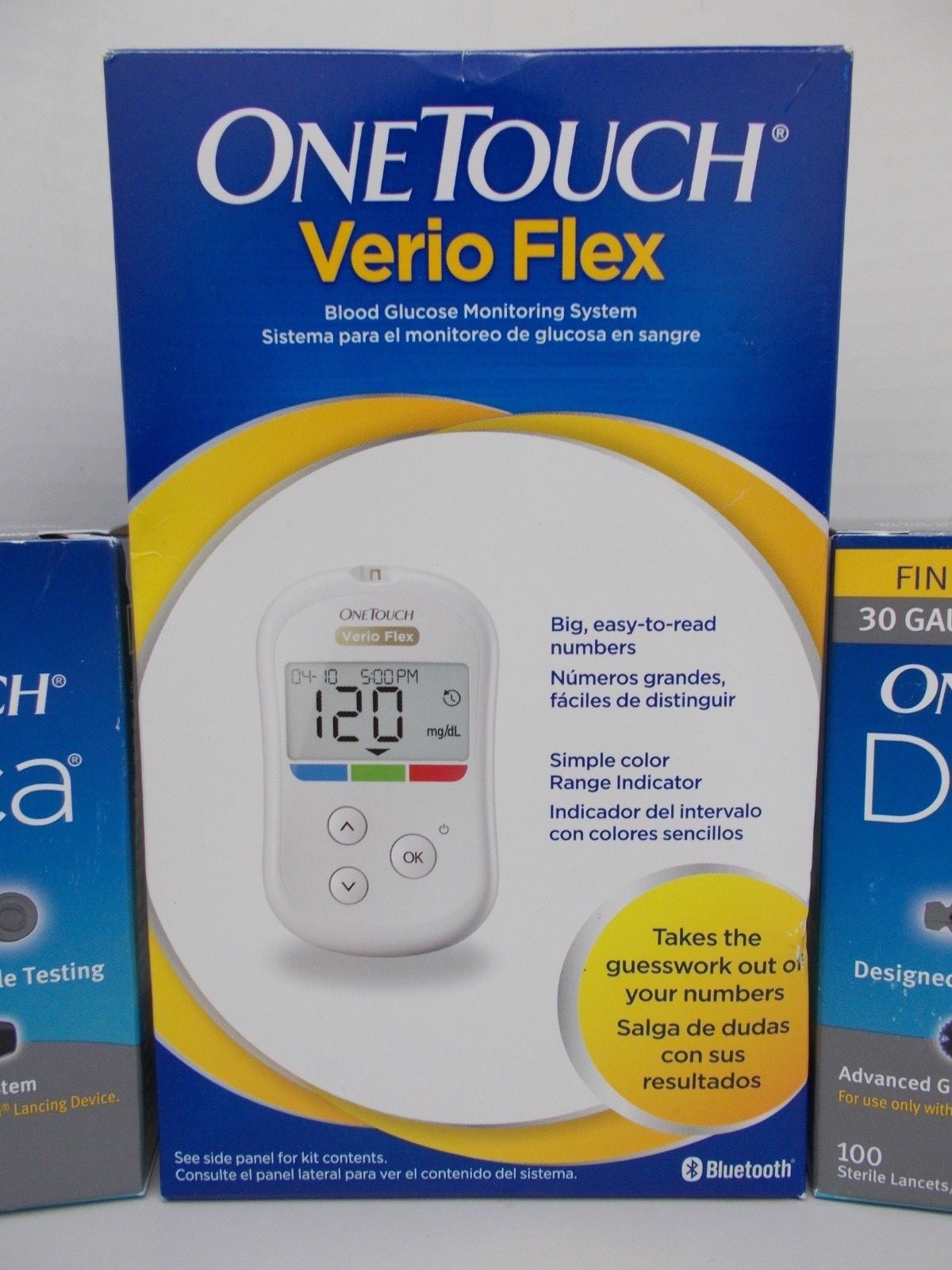 One Touch Verio Flex Blood Glucose Monitoring System Diabetes Care & 200 Lancets