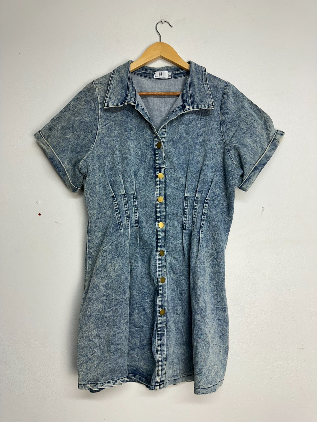 Pink Diamond Denim Dress Size 14