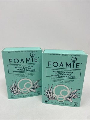 Foamie Shampoo Bar With Aloe Vera For Dry Hair Intensely Hydrating 25 Uses 2 PK